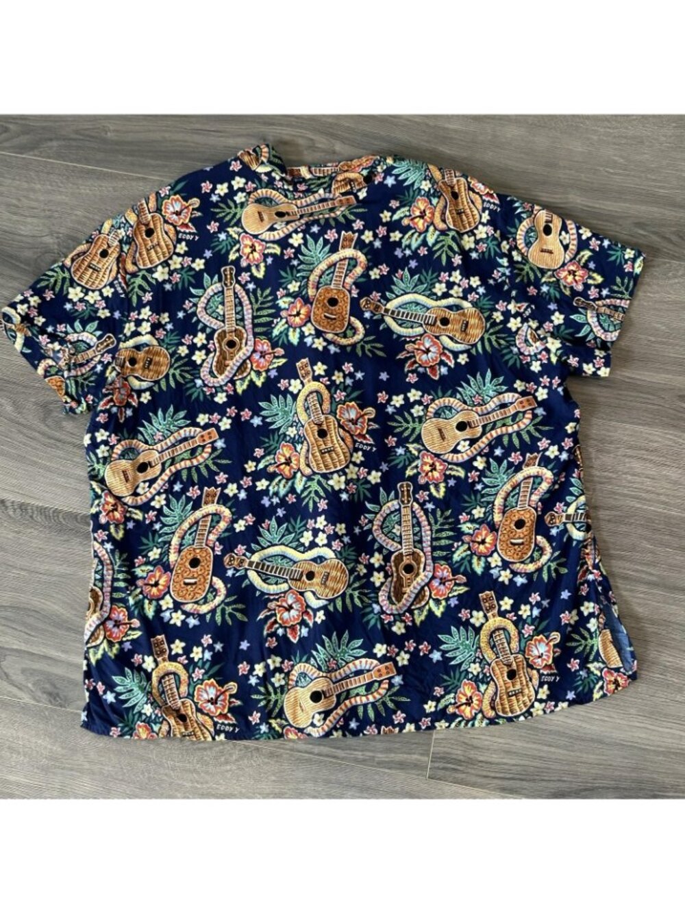Reyn Spooner Shirt Womens L Multicolor Eddy Y Guitar Hawaiian Aloha Rayon Hawaii - Picture 2 of 9